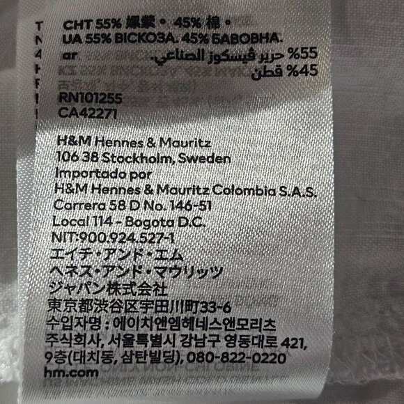 H&M Women L White V-Neck Blouse Relaxed Fit Clean Girl Minimalist Large - Picture 7 of 10